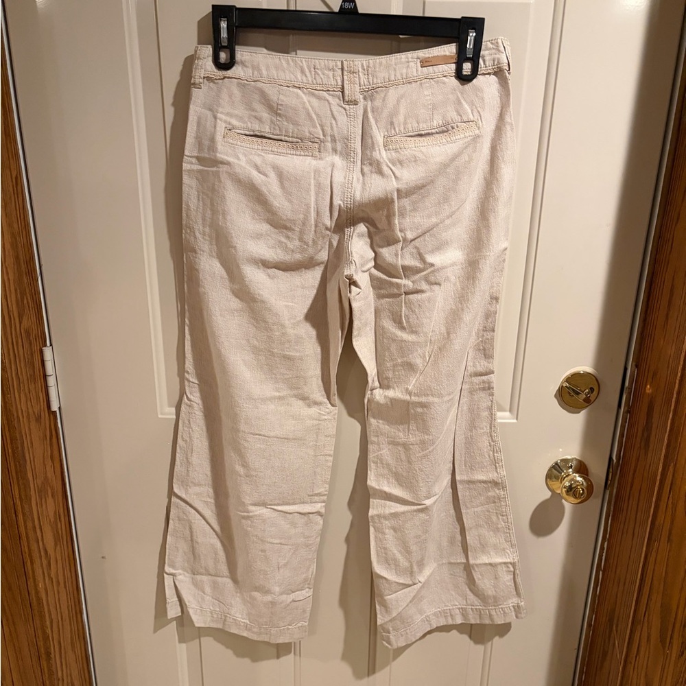 Pilcro & The Letterpress Cream Linen Blend Wide Leg Crop Pants Size 10P - Picture 2 of 5